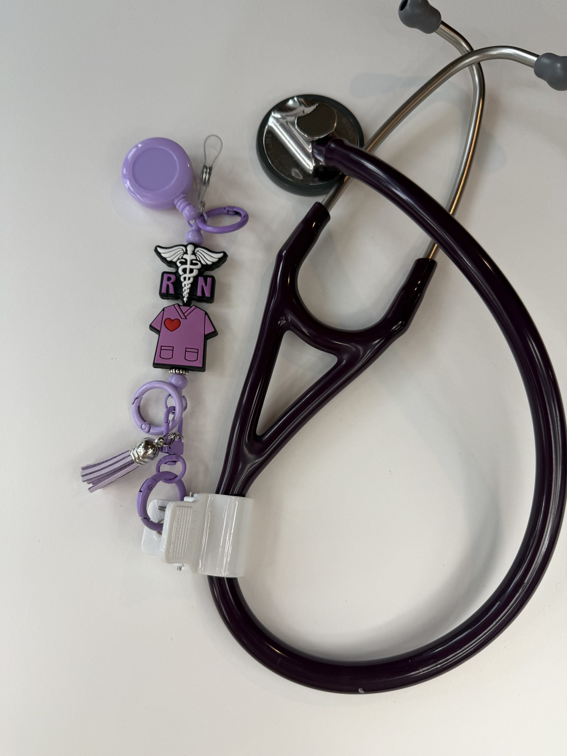 Purple RN ScopeClip with Tassel Charm