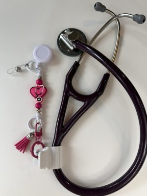 Hot Pink Healthcare ScopeClip with Hot Pink Tassel
