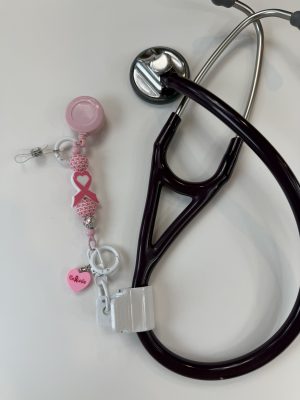 Pink Cancer Awareness ScopeClip with Believe Charm