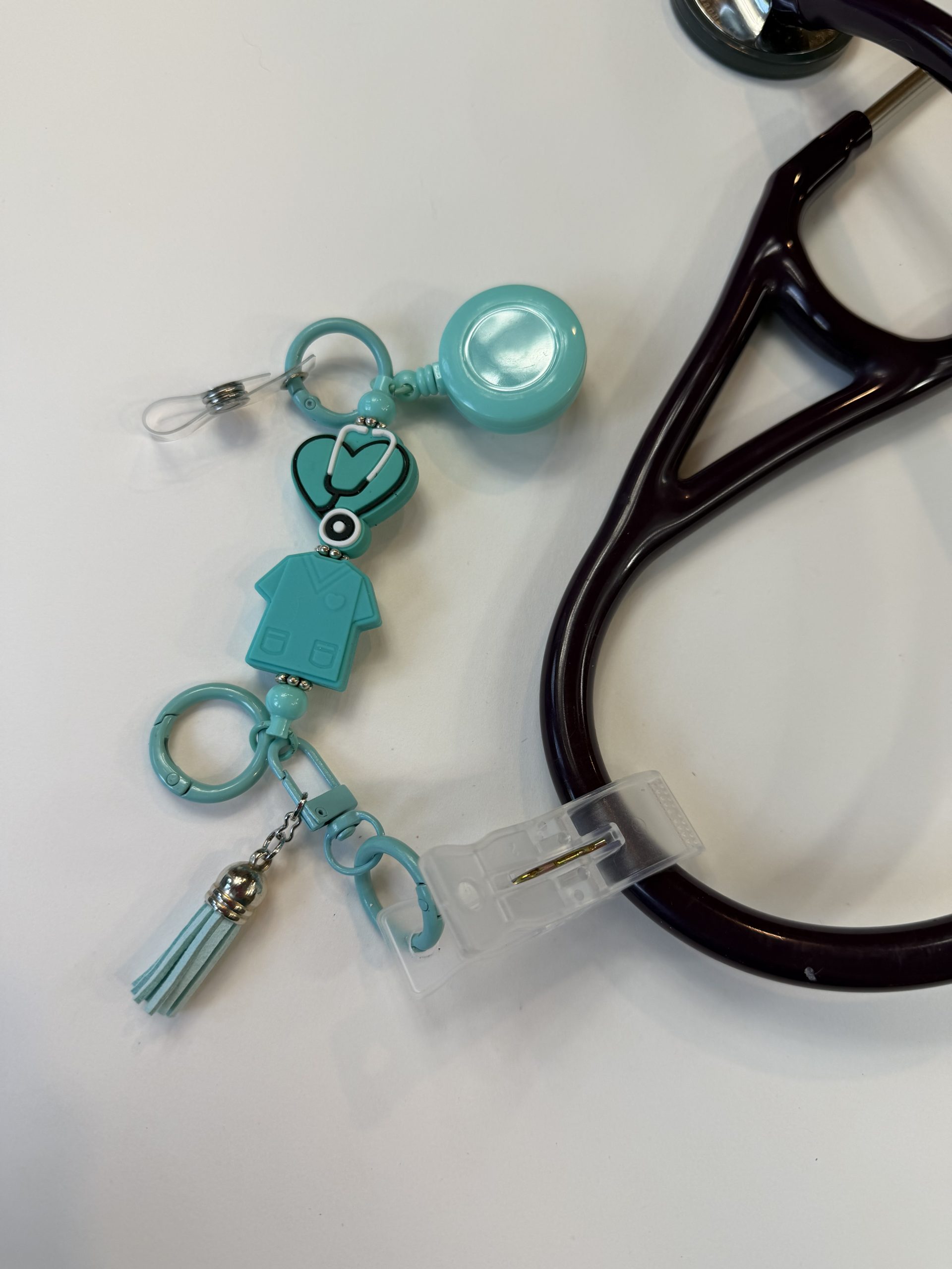 Teal Healthcare ScopeClip with Teal Tassel