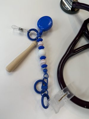 Blue Baseball ScopeClip with Bat Charm