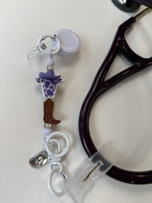 Purple Cowgirl ScopeClip with Cowgirl Hat Charm